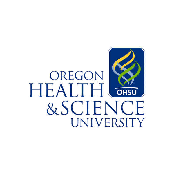 The title "Oregon Health and Science University" in blue over a white background.