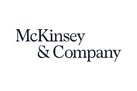 mckinsey and company logo. In a white background, the title "Mckinsey and Company" in black letters.