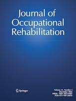 The title "Journal of Occupational Rehabilitation" in white over a blue background.