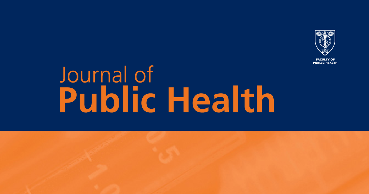 The title "Journal of Public Health" in orange over a blue background.