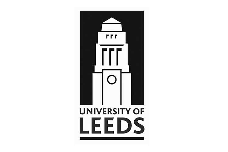 The title "University of Leeds" in black over a white background.